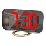 Reloj Despertador, Reloj Digital Con Espejo Led Para Dormito