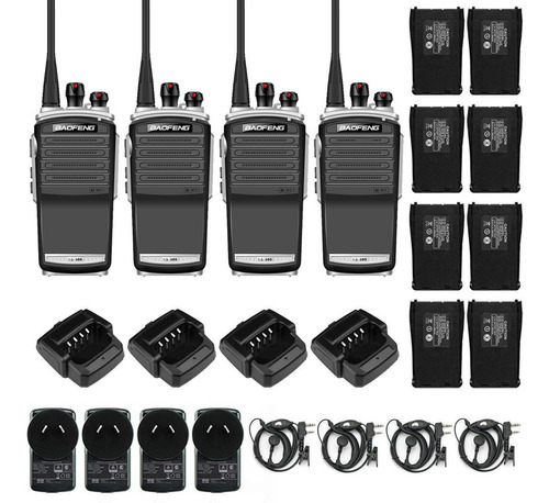 Handy Baofeng Kit X 4 Walkie Talkie Ks-305 16ch 5w + Extras Color Negro