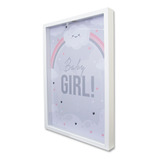 Quadro Cofre Porta Objetos Baby Girl Branca 120 X 80cm
