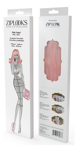 Ziplooks Pink Angel - Extensiones De Cabello De Fibra Ultra.