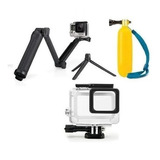 Kit Caixa Estanque Acessórios Gopro 7 Flutuante Bastao 3 Way