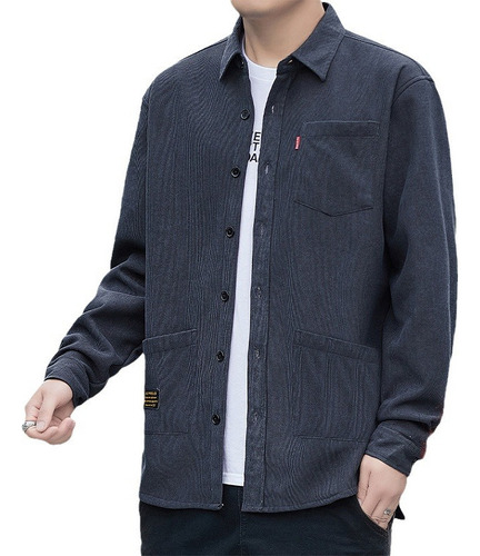 Camisa Manga Larga Ropa De Trabajo Chaqueta Casual Hombre