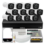 Kit Dvr Intelbras 16 Canais H.265 1tb 12 Câmeras Full Hd 20m