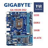 Tarjeta Madre Intel Ga-h61m-ds Con Procesador Intel 2.9ghz 
