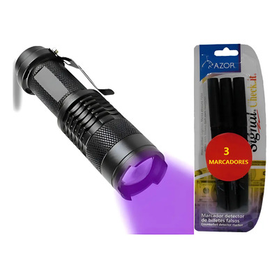 Kit Detector De Billetes Falsos, 3 Plumones + Linterna Uv | Envío gratis