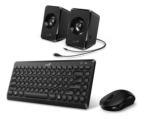 Kit Teclado Mouse Inalambricos Y Parlantes Para Pc Genius