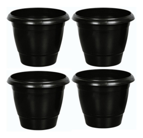 Kit De 4 Vasos Redondos Grandes 21,5 Litros Plantas Jardins