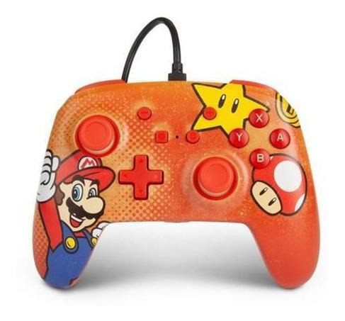 Controle Nintendo Switch Super Mario Vermelho Enhanced Wired