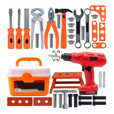 Juguete Herramientas Niño Kit Taladro Infantil 42pcs Y Caja