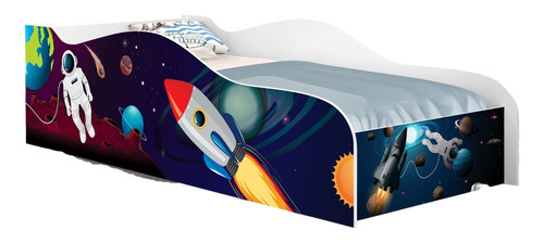 Mini Cama Com Proteção Lateral Astronauta Com Colchão