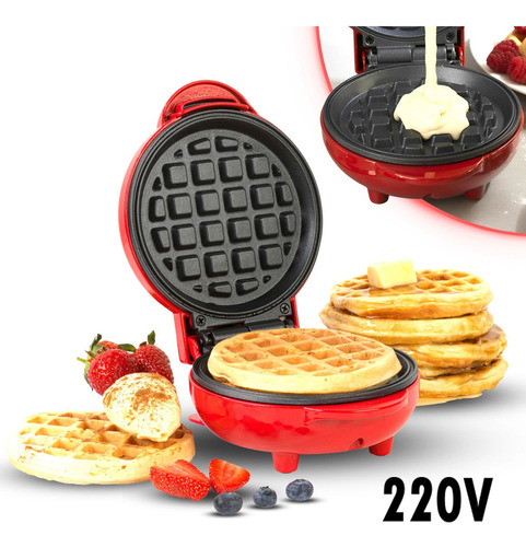 Mini Máquina De Fazer Waffle Grill Panqueca Elétrica Prática