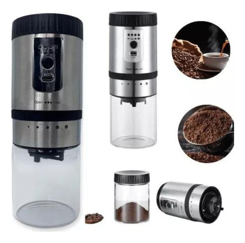 Moedor De Café Grãos Inox Portátil Gourmet Usb Regulável 