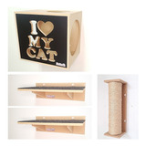 Kit Nicho Gatos 2 Prateleiras+ 1 Arranhador Sisal-cj 4pcs 