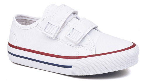 Tênis Star Cano Baixo Branco All Velcro Infantil Bebê Kids