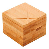 Saleiro De Mesa Quadrado E Tampa De Bambu Lyor 9cm X 9cm Cor Marrom-claro