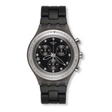 Swatch Chrono Svcm4009ag Reloj Unisex De Aluminio Plateado