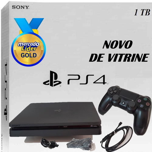 Ps4 Playstation 4 Slim Vitrine 1tb Bivolt Sony + Dualshock 4