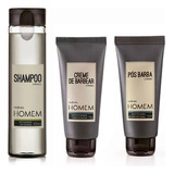 Natura Homem Kit Shampoo + Crema Afeitar + Balm Post Barba