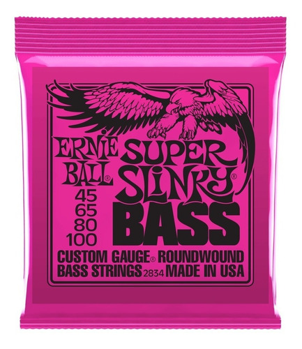 Ernie Ball 2834 Cuerdas Bajo Electrico Super Slinky 45-100