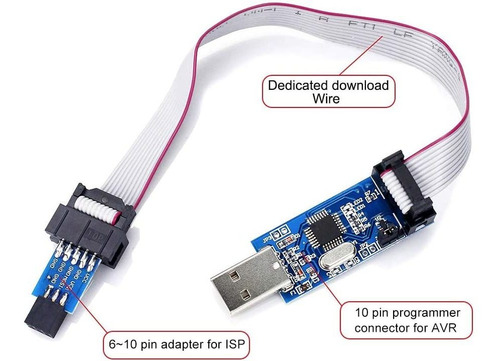 Keeyees - Programador De Descarga Usbasp Isp Con Cable Y Pla