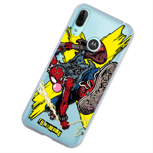 Funda Para Motorola Spiderman Spiderpunk Con Nombre