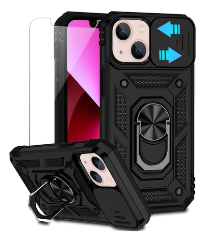 Funda Para iPhone 13 Con Anillo Uso Rudo Carcasa Case +2mica