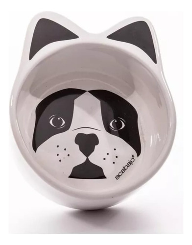 Bowl Compotera Recipiente Diseño Acabajo Perro Dog Bulldog