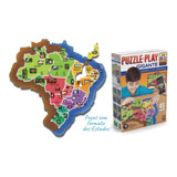 Quebra Cabeça Educativo Mapa Do Brasil Gigante Interativo Nf