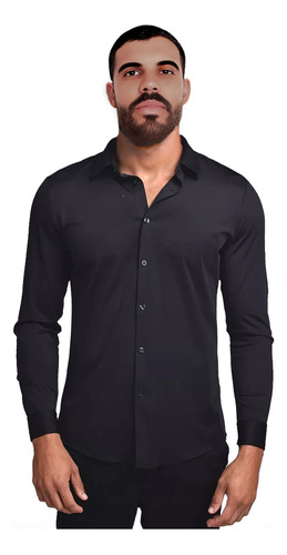 Camisa Social Masculina Slim Fit Manga Longa - N7 Original