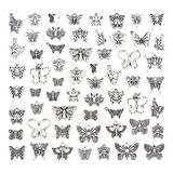 Dijes Mariposa Plateados Bijou Joyas Colgantes X60u