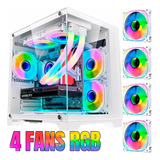 Gabinete Gamer Branco Gb1791 4 Fans Rgb Micro-atx Em Vidro