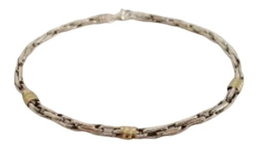 Pulsera Eslabon Soga N°4 Plata 925 Oro 18k Oferta Garantia