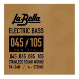 Encordado Para Bajo 045-105 4 Cuerdas Acero La Bella Rxs4d