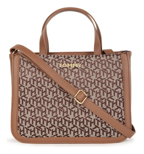 Tommy Hilfiger Bolsa Mujer Satchel Cubo Jacquard Monogram