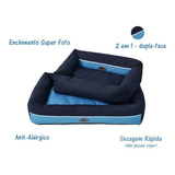 Cama Cachorro Gato Caminha Pet Dupla Face Lavável - Média Cor Azul