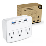 Enchufe Inteligente Marca Puveini /3 Tomas/3 Usb/blanco