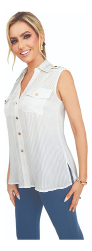 Camisa Casual Mujer Blanco 913-28