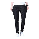 Pantalones De Vestir A Rayas Para Hombre, Pantalones Casuale