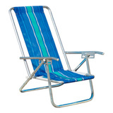 Cadeira De Praia Em Alumínio Dobrável 5 Posições Botafogo