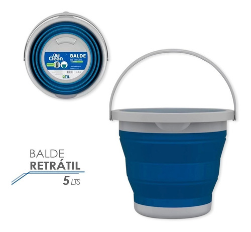 Balde Flexível Retrátil Dobrável Silicone 5 L Super Oferta!