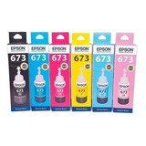 Combo Tinta Epson T673 Todos Los Colores L800 L1800 Original