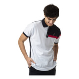 Playera Hombre Color Block Polo.5.0 Blanco