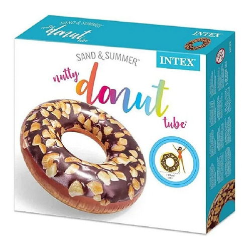 Bóia Inflável Piscina Donut Chocolate Intex Suporta 100kg