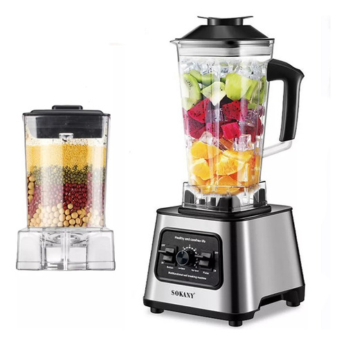 Licuadora Profesional Uso Rudo Blender Para Hielo 2 In1 2.5l Color Silver3