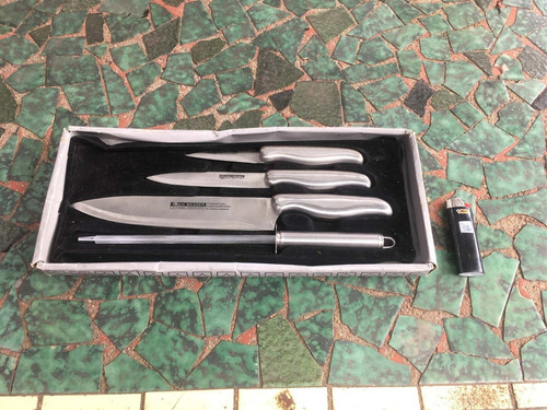 4 Piezas Koch Messer Acero Inoxidable, Cuchillos Y Chaira