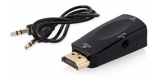 Adaptador Conversor De Hdmi A Vga + Audio Monitor Fhd 1080p