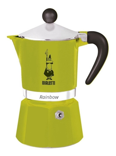 Cafetera Bialetti Rainbow 3 Cups Manual Verde Italiana