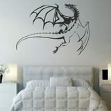 Lindo Dragón Negro Pegatinas De Pared Decorativas Para Niños