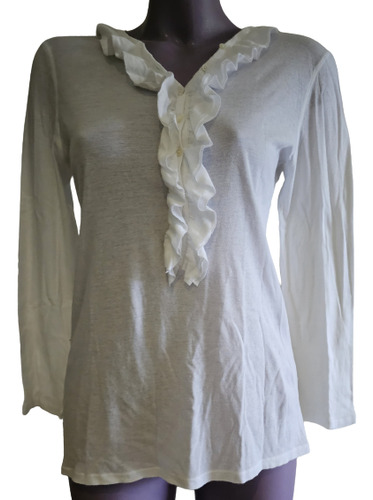 Blusa Blanca Jcrew 100%algodón Talla M