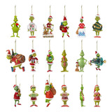 18 Pzs De Decoración Colgante For Árbol De Navidad Grinch,y1